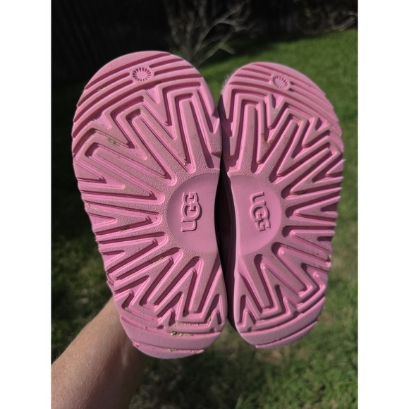Ugg Kids Ultra Mini Sheepskin Boots Pink Sz 11 - Picture 6 of 9